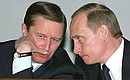 President Putin with Russian Defence Minister Sergei Ivanov at the All-Army Conference of Officers of the Russian Armed Forces.
