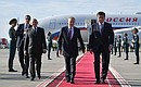 Arrival in Bishkek. With President of Kyrgyzstan Sooronbay Jeenbekov.