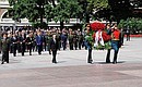 Wreath-laying ceremony at the Tomb of the Unknown Soldier by the Kremlin wall.