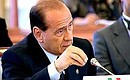 Italian Prime Minister Silvio Berlusconi at a plenary meeting of the Russia — EU Summit.