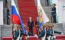 The Presidential Regiment marked Mr Putin’s inauguration with a parade.