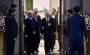 Перед началом трёхсторонней встречи лидеров России, Ирана и Азербайджана. С Президентом Исламской Республики Иран Хасаном Рухани.