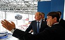 During the visit to the new terminal at the Knevichi Airport. Presidential Adviser Igor Levitin (right).