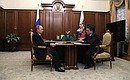 With Moscow Region Governor Andrei Vorobyov.
