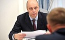 Министр финансов Антон Силуанов на совещании о бюджетах субъектов Российской Федерации.