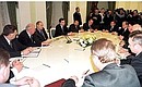 President Putin meeting with new Federation Council members.