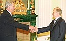 President Putin with Czech Prime Minister Milos Zeman.