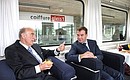 С Президентом Швейцарии Хансом-Рудольфом Мерцем по пути из Цюриха в Керзатц.