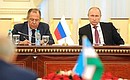 During Russian-Uzbekistani talks. On the left — Foreign Minister Sergei Lavrov.