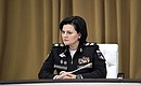 Deputy Defence Minister Tatyana Shevtsova at the meeting with Defence Ministry leadership and defence industry heads.