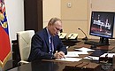 На совещании о мерах по ликвидации разлива дизельного топлива в Красноярском крае (в режиме видеоконференции).