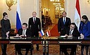 Singing of bilateral documents following Russian-Egyptian talks.