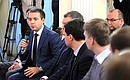 Министр связи и массовых коммуникаций Николай Никифоров на встрече с участниками проекта «Стартапы в интернете».
