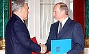 Signing of Russian-Kazakh documents.