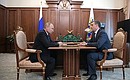 Working meeting with Vasily Orlov. The President signed Executive Order appointing Vasily Orlov Acting Governor of the Amur Region.