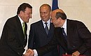 President Putin with German Chancellor Gerhard Schroeder and Russian Foreign Minister Igor Ivanov before the start of Russian-German consultations.