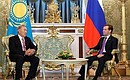 C Президентом Казахстана Нурсултаном Назарбаевым.