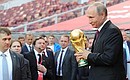 На церемонии старта тура Кубка чемпионата мира по футболу-2018.