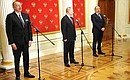 Press statements following talks with President of Azerbaijan Ilham Aliyev and Prime Minister of Armenia Nikol Pashinyan.