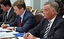 Russian Railways CEO Vladimir Yakunin at a meeting on developing high-speed railways.
