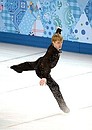 Team figure skating competition at the Iceberg Skating Palace. On the ice is figure skater Yevgeny Plyushchenko, who took first place in the free programme.