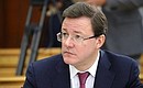 Губернатор Самарской области Дмитрий Азаров на заседании Совета по развитию местного самоуправления.