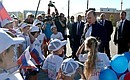 Во время посещения Всероссийского детского спортивно-оздоровительного центра в Сочи.