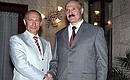 With the President of Belarus, Aleksandr Lukashenko.