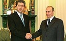 President Vladimir Putin with Bulgarian President Georgi Parvanov.