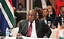 President of South Africa Cyril Ramaphosa at the meeting of BRICS leaders.