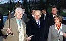 President Putin visiting the estate of Maurice Druon.