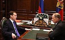 With Chairman of Vnesheconombank Vladimir Dmitriev. 