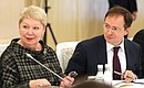 Minister of Education Olga Vasilyeva and Minister of Culture Vladimir Medinsky before the meeting of the Council for Interethnic Relations.
