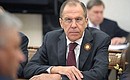 Foreign Minister Sergei Lavrov at a Security Council meeting.