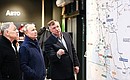 At the M-12 Vostok Motorway road service facility. With Russian Highways CEO Vyacheslav Petushenko (left) and Deputy Prime Minister Marat Khusnullin. Photo: Sergei Bobylev, TASS