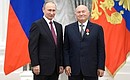 Presentation of state decorations. Yury Luzhkov is awarded the Order for Services to the Fatherland IV degree.