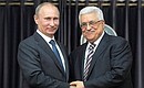 Statements for the press following Russian-Palestinian talks. With President of the Palestinian National Authority Mahmoud Abbas.