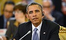 На рабочем заседании глав государств и правительств стран «Группы двадцати». Президент США Барак Обама. Фотохост-агентство G20 Russia