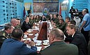 Meeting with current and veteran servicemen and cadets of the Suvorov Academy located in Ulyanovsk.