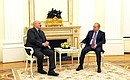 With President of Belarus Alexander Lukashenko during Russian-Belarusian talks.