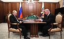 Meeting with Chairman of the Federation of Independent Trade Unions of Russia Mikhail Shmakov.