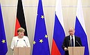 Joint news conference with German Federal Chancellor Angela Merkel.