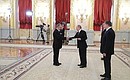Letter of credence was presented to the President of Russia by Andreas Zenonos (Republic of Cyprus).