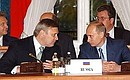 President Putin and Russian Prime Minister Mikhail Kasyanov at a plenary meeting of the Russia — EU Summit.