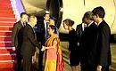 Владимир Путин прибыл в Индию с официальным визитом. С Министром иностранных дел Индии Сушмой Сварадж.