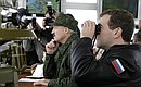 Заключительный этап оперативно-стратегических учений «Запад-2009». С Президентом Белоруссии Александром Лукашенко.