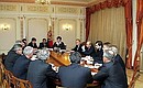 Meeting with the leaders of Russia\'s trade unions.
