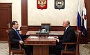 With Head of the Republic of Mordovia Nikolai Merkushkin.