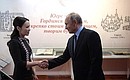 Vladimir Putin visited the Museum of Nature and Man during his working trip to the Urals Federal District.With senior researcher at the museum Yekaterina Shirokikh.