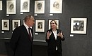 With Minister of Culture Olga Lyubimova during a visit to the Dostoevsky Moscow House Museum Centre.